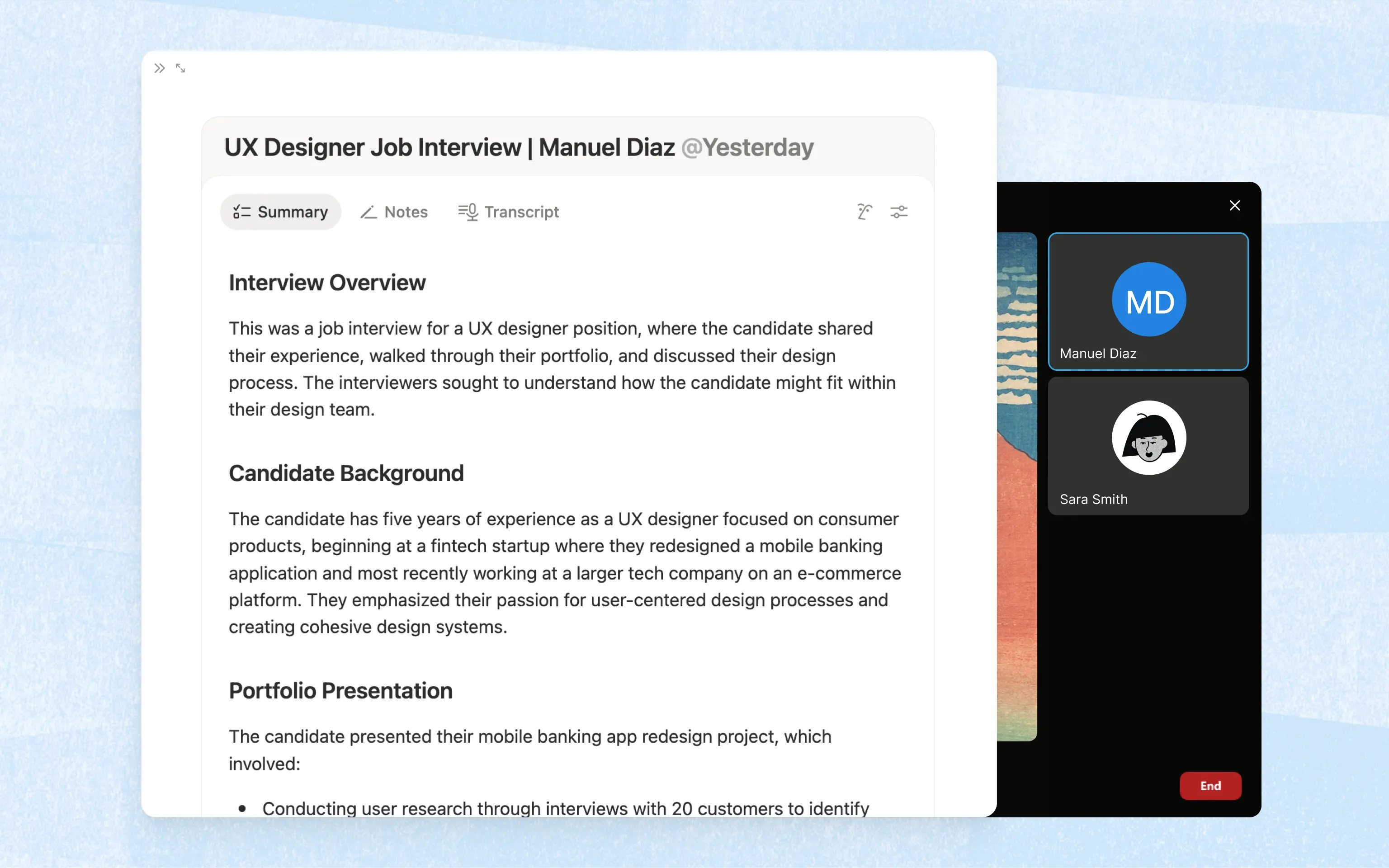 AI Meeting - Interviews